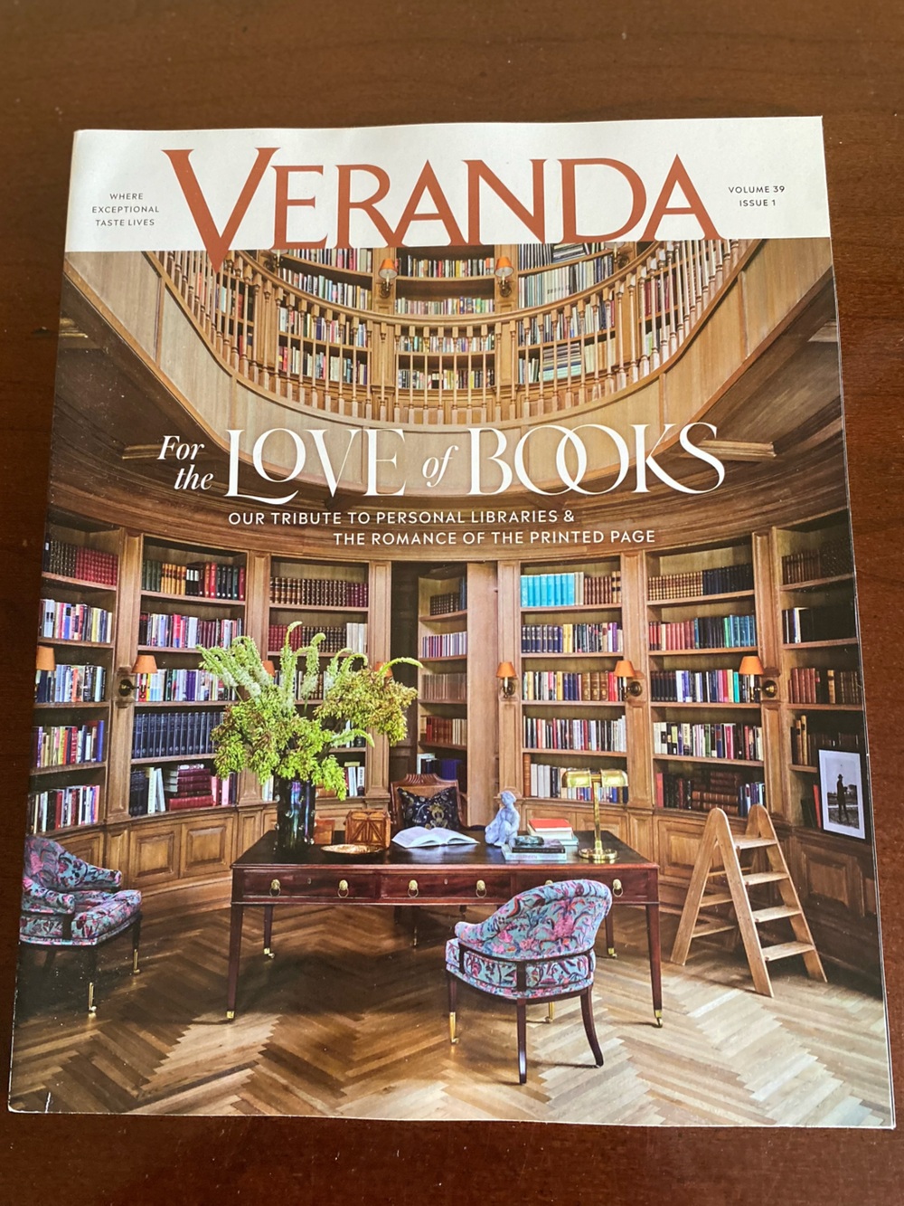 Veranda Magazine back issue Jan-Feb. 2025 Love of Books